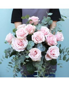 Ramo de 12 rosas rosa