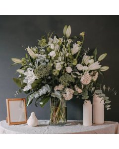 arreglo flores blanco premium