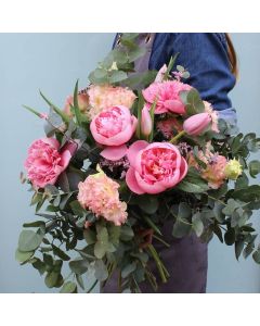 Ramo de penías salmón