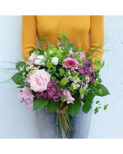 Ramo primavera con rosas y gerberas