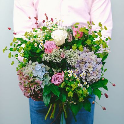 Ramo de hortensias azules