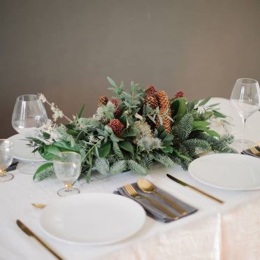 Centro de mesa de Navidad Rústico Largo