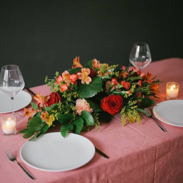 centro mesa largo calido