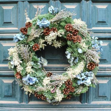 Lavander and Hydrandea Christmas Wreath