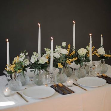 Mesa de Navidad Blanca con Velas