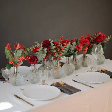 Mesa de Navidad Roja sin Velas