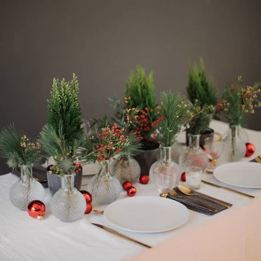 Decoración de Mesa de Navidad Rústico