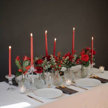 Mesa de Navidad Roja con Velas