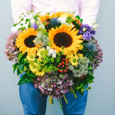 Ramo de hortensias campestre