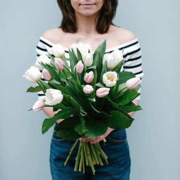 Pink and White tulip bouquet