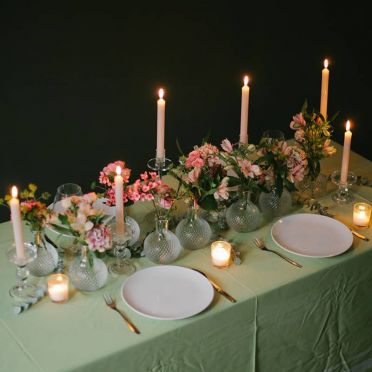 decoracion mesa rosa
