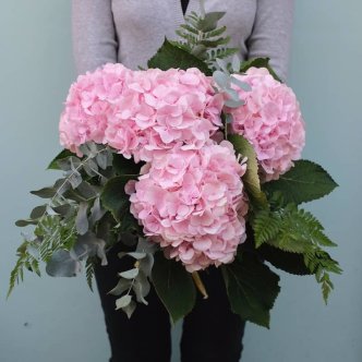 Ramo de hortensias rosa