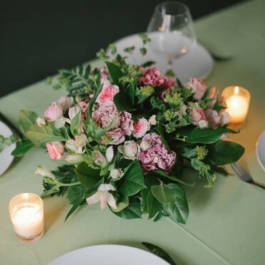 Centro de Mesa Rosa redondo