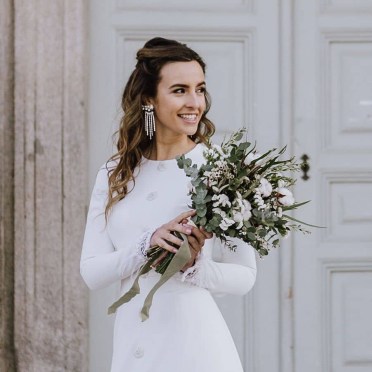 Ramo de novia en verde y blanco