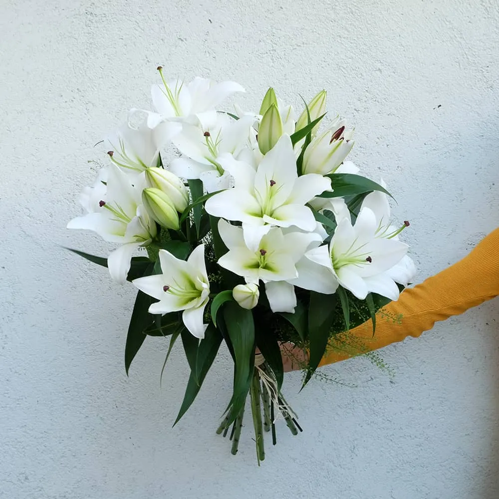 ramo de lilium blanco