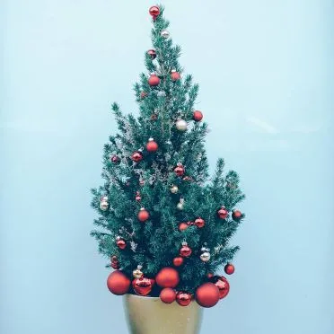 arbol decorado rojo