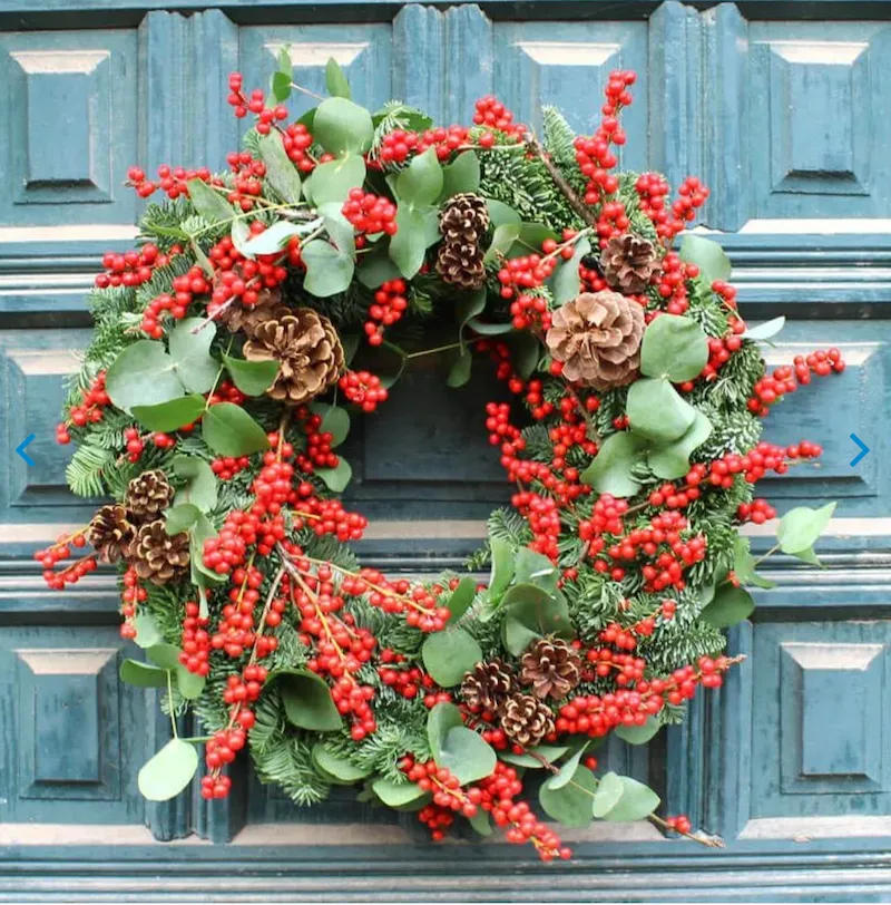 corona de ilex de navidad