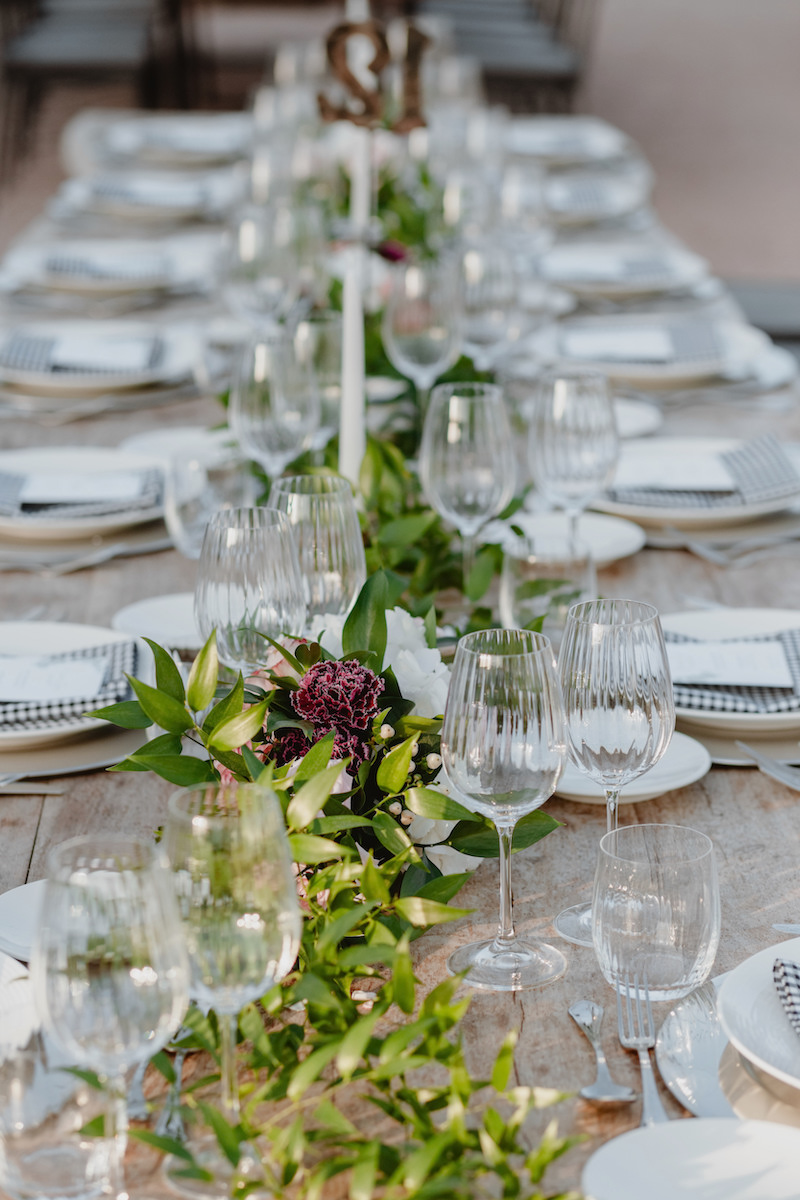 decoracion de verdes en mesa