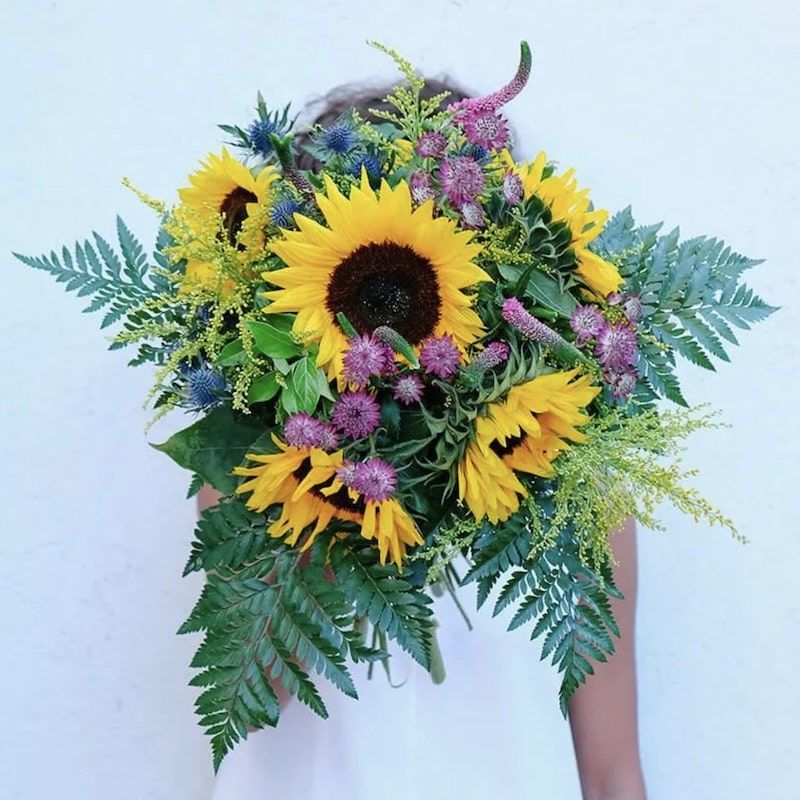 ramo veronicas y girasoles